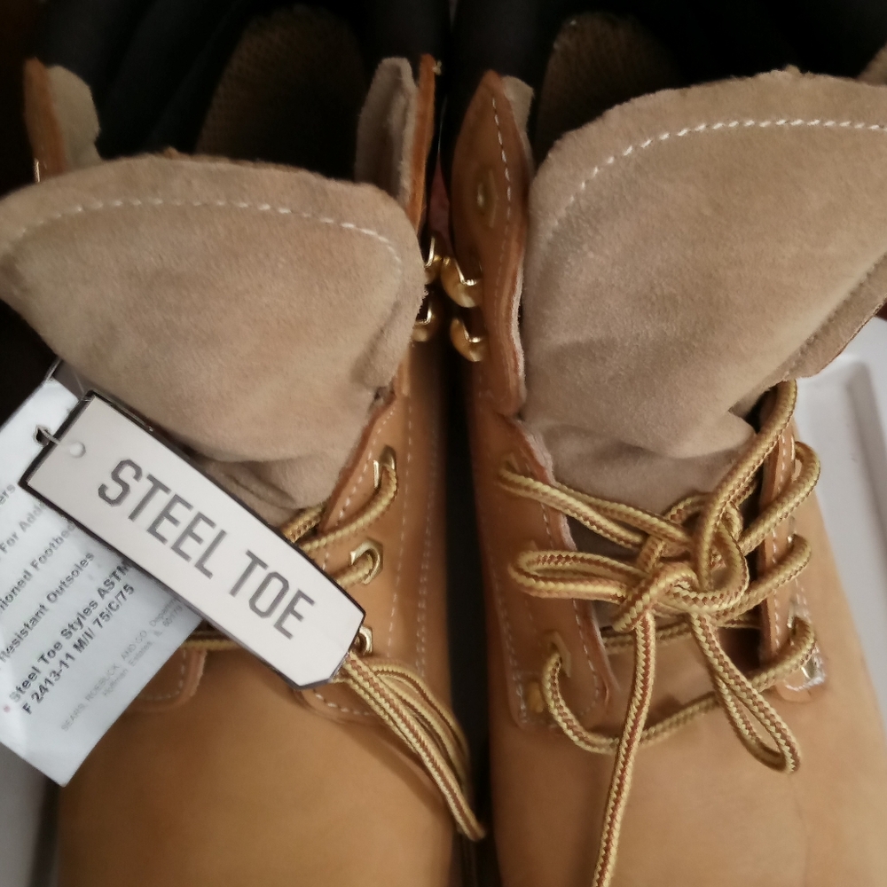 Sears Tan Steel Toe Boots